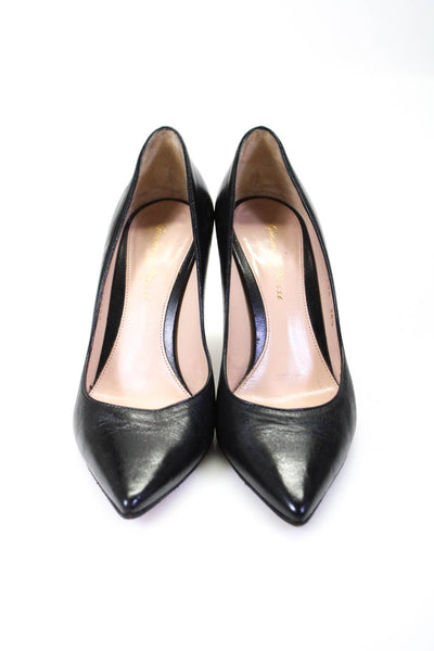 Gianvito Rossi Womens Leather Pointed Toe Stiletto Pumps Black Size 6.5