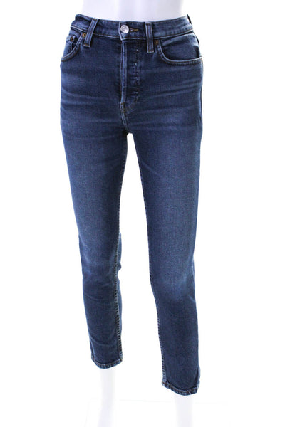 Re/Done Womens Dark Wash High Rise Skinny Jeans Blue Size 24