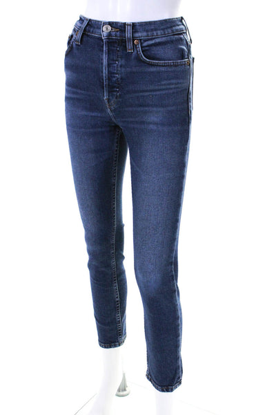 Re/Done Womens Dark Wash High Rise Skinny Jeans Blue Size 24