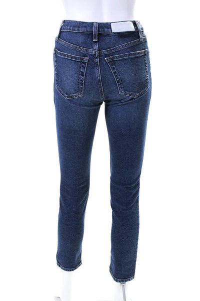 Re/Done Womens Dark Wash High Rise Skinny Jeans Blue Size 24