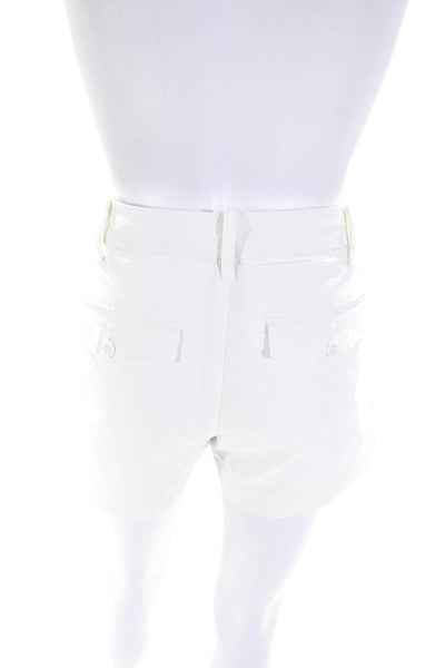 G1 Basic Goods Womens Mid Rise Paper Twill Khaki Shorts White Cotton Size 4