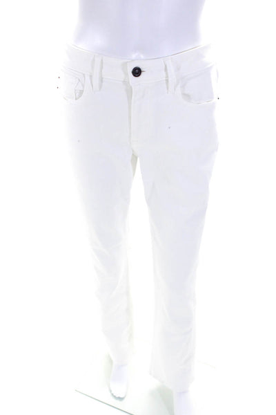 Lafayette 148 New York Womens High Rise Straight Leg Mercer Jeans White Size 27