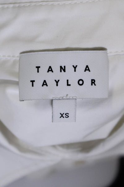 Tanya Taylor Womens Striped Long Sleeves Button Down Shirt White Size Extra Smal