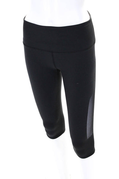 Lululemon Womens Elastic Waist Slip-On Cropped Athletic Leggings Black Size 8