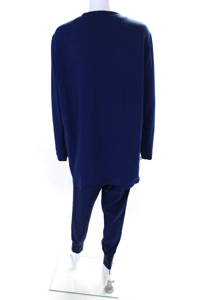 Stella McCartney Womens Long Sleeve Blouse Top + Pants Set Blue Size 46 44