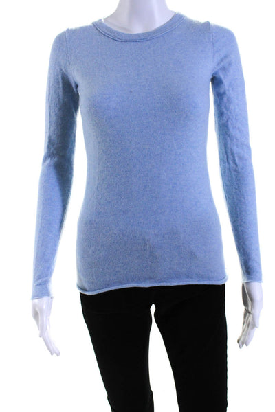 J Crew Collection Womens Long Sleeve Crew Neck Sweater Cashmere Blue Size XS