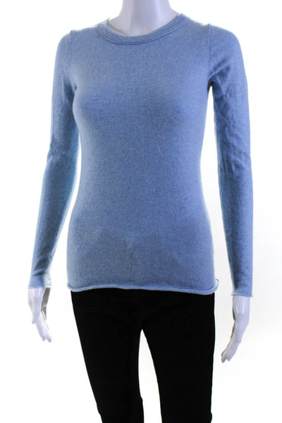 J Crew Collection Womens Long Sleeve Crew Neck Sweater Cashmere Blue Size XS