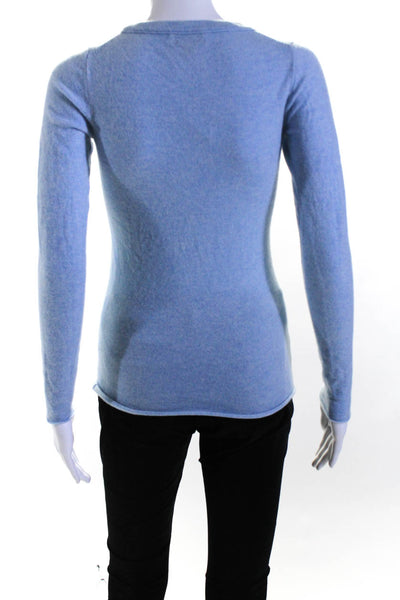 J Crew Collection Womens Long Sleeve Crew Neck Sweater Cashmere Blue Size XS