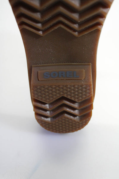 Sorel Womens Lace Up High Top Heeled Knit Winter Boots Beige Size 7 US