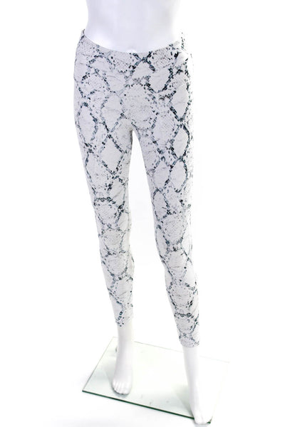 Varley Womens Jersey Knit Snakeskin Print 7/8 Capri Leggings White Size XS