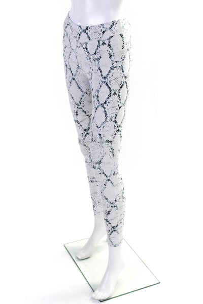 Varley Womens Jersey Knit Snakeskin Print 7/8 Capri Leggings White Size XS