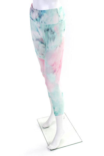 Nanette Lepore Womens Tie Dye Print Active Capri Leggings Blue Pink Size XS