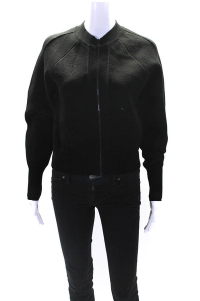 Athleta Womens Long Sleeve Zip Up Side Pocket Sweater Black Size Small