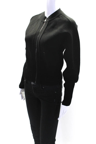 Athleta Womens Long Sleeve Zip Up Side Pocket Sweater Black Size Small