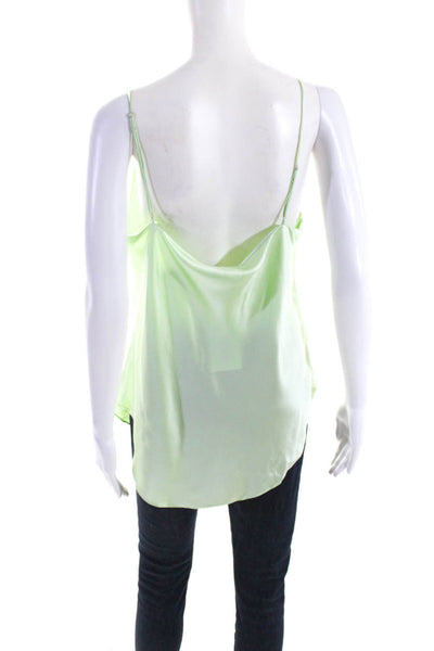 Cinq à Sept Womens Silk Spaghetti Strap Cowl Neck Blouse Green Size L