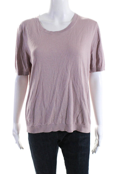 Weekend Max Mara Womens Short Sleeve Crewneck Knit T shirt Pink Size M