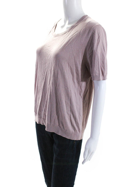 Weekend Max Mara Womens Short Sleeve Crewneck Knit T shirt Pink Size M