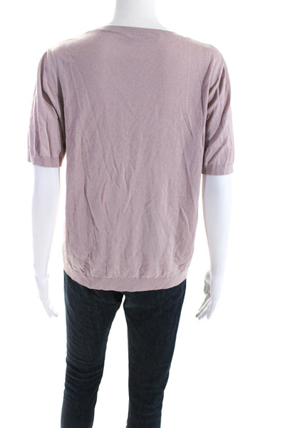 Weekend Max Mara Womens Short Sleeve Crewneck Knit T shirt Pink Size M