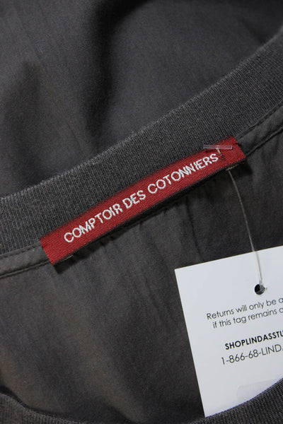 Comptoir Des Cotonniers Womens Cotton Dog Embroidered Tank Dress Gray Size 38