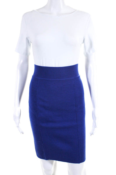 Emanuel Ungaro Parallele Womens Vintage Knit Pencil Skirt Blue Size Medium