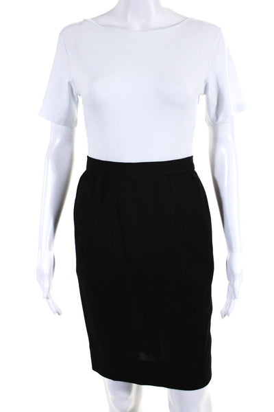 Emanuel Ungaro Parallele Womens Vintage Crepe Pencil Skirt Black Size 8