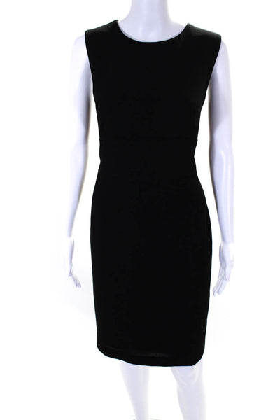 Donna Karan New York Womens Black Crew Neck Sleeveless Shift Dress Size 8