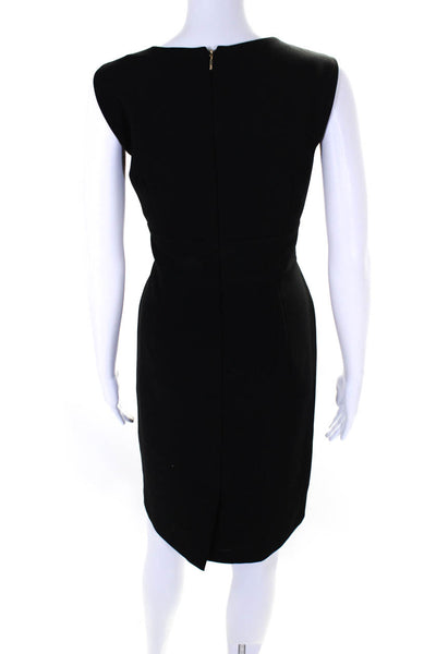 Donna Karan New York Womens Black Crew Neck Sleeveless Shift Dress Size 8