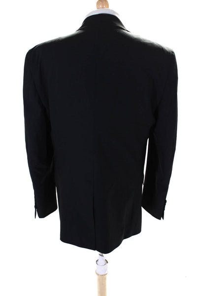 Brooks Brothers Mens Black Wool One Button Long Sleeve Blazer Tuxedo Size 45R