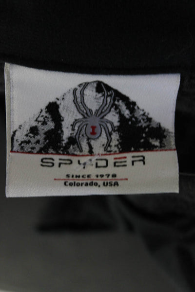 Spyder Mens Knit Turtleneck Full Zip Softshell Jacket Dark Gray Size Large