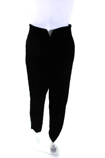 Richard Tyler Womens High Waist Slim Leg Velvet Dress Pants Black Size 8