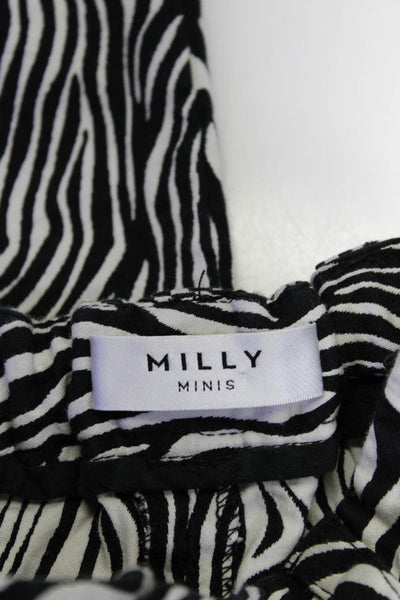 Milly Minis Childrens Girls Animal Print Skinny Leg Pants White Black Size 7