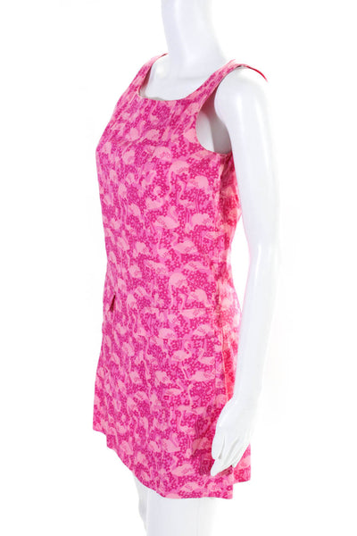 Lilly Pulitzer Womens Flamingo Print Sleeveless Sheath Dress Pink Size 2