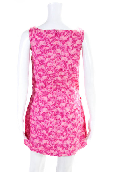 Lilly Pulitzer Womens Flamingo Print Sleeveless Sheath Dress Pink Size 2