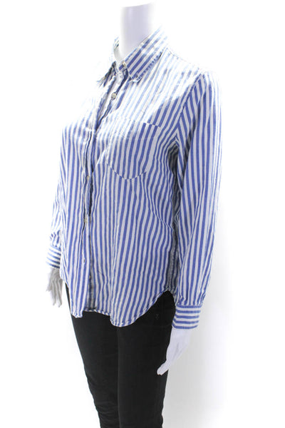 Isabel Marant Womens Striped Button Down Shirt Blue White Cotton Size EUR 40