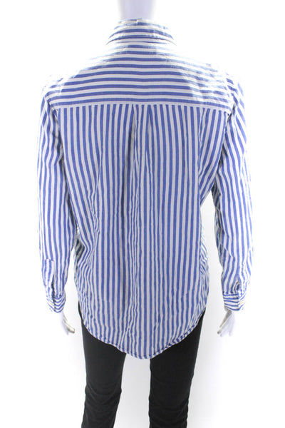 Isabel Marant Womens Striped Button Down Shirt Blue White Cotton Size EUR 40