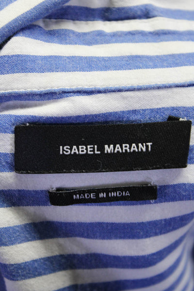 Isabel Marant Womens Striped Button Down Shirt Blue White Cotton Size EUR 40