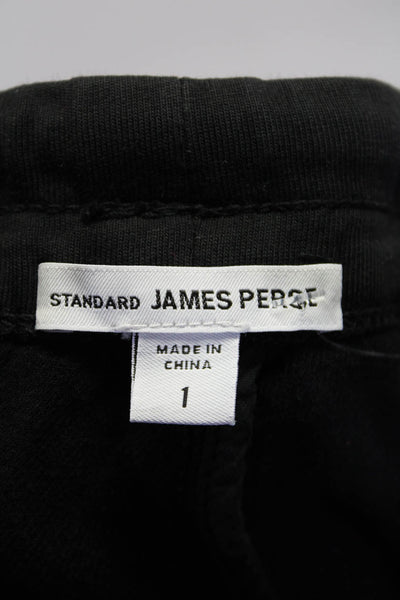 Standard James Perse Womens Cotton Denim Drawstring Waist Pants Black Size 1