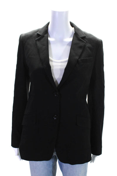 Theory Womens Narrow Lapel Two Button Light Blazer Jacket Black Size Small