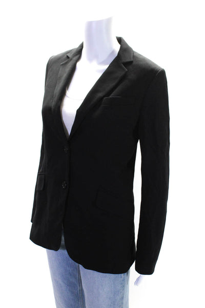 Theory Womens Narrow Lapel Two Button Light Blazer Jacket Black Size Small