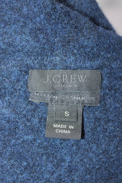 J Crew Collection Womens Cashmere Full Zipper Hoodie Navy Blue Size Small