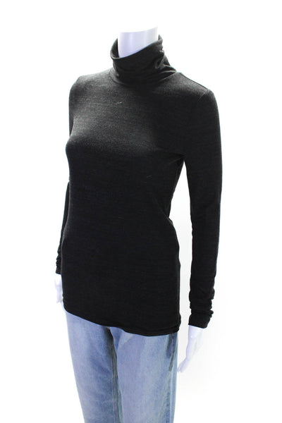 Lou & Grey Womens Long Sleeves Turtleneck Pullover Blouse Gray Size Extra Small