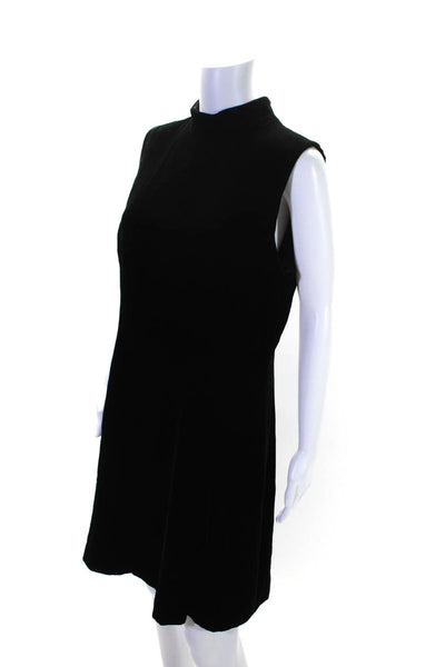 Dana Buchman Womens Back Zip Sleeveless Mock Neck Velvet Dress Black Size 12