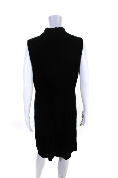 Dana Buchman Womens Back Zip Sleeveless Mock Neck Velvet Dress Black Size 12