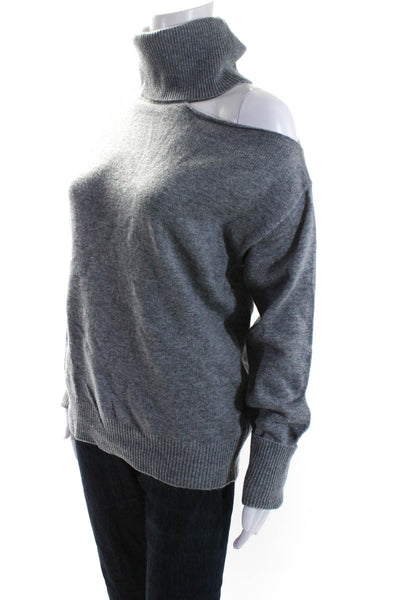 Paige Women's Turtleneck Cutout Long Sleeves Pullover Sweater Gray Size S