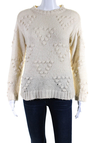 Saltwater Luxe Womens Long Sleeve Bubble Knit Sweater Beige Size XS