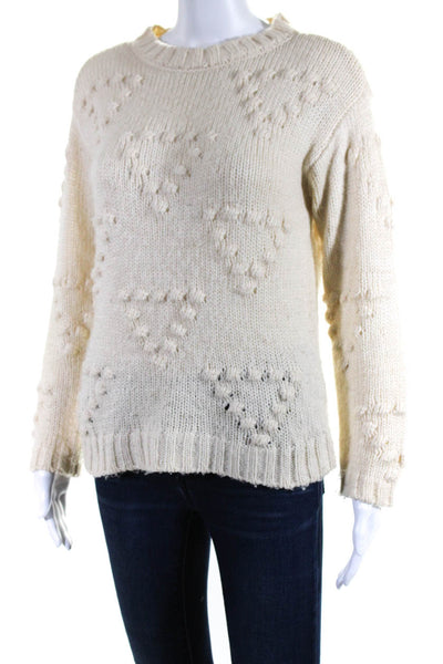 Saltwater Luxe Womens Long Sleeve Bubble Knit Sweater Beige Size XS