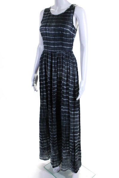 Neuw Womens Tie Dye Print Sleeveless Open Back Maxi Dress Gray Size S