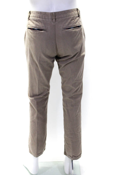 Bonobos Mens Khaki Cotton Flat Front Slim Straight Leg Chino Pants Size 31/30
