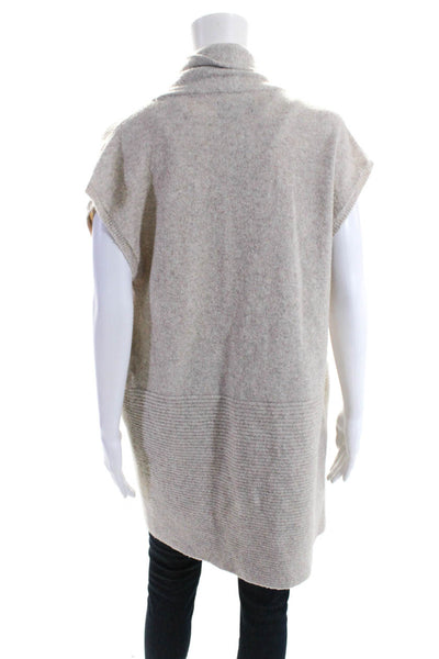 Michael Stars Women's Open Front Sleeveless Cardigan Sweater Beige Size XS