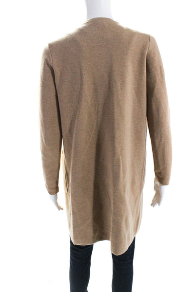 J Crew Women's Long Sleeves Open Front Pockets Cardigan Sweater Beige Size XXS